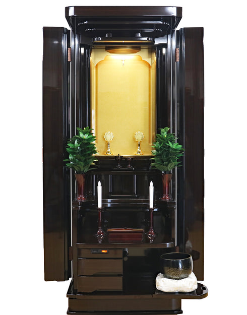 Soka Gakkai Furniture-style Buddhist Altar "Akane" Available in 4 colors Made in Japan Rainbow Gold Cabinet Compatible with Permanent Gohonzon